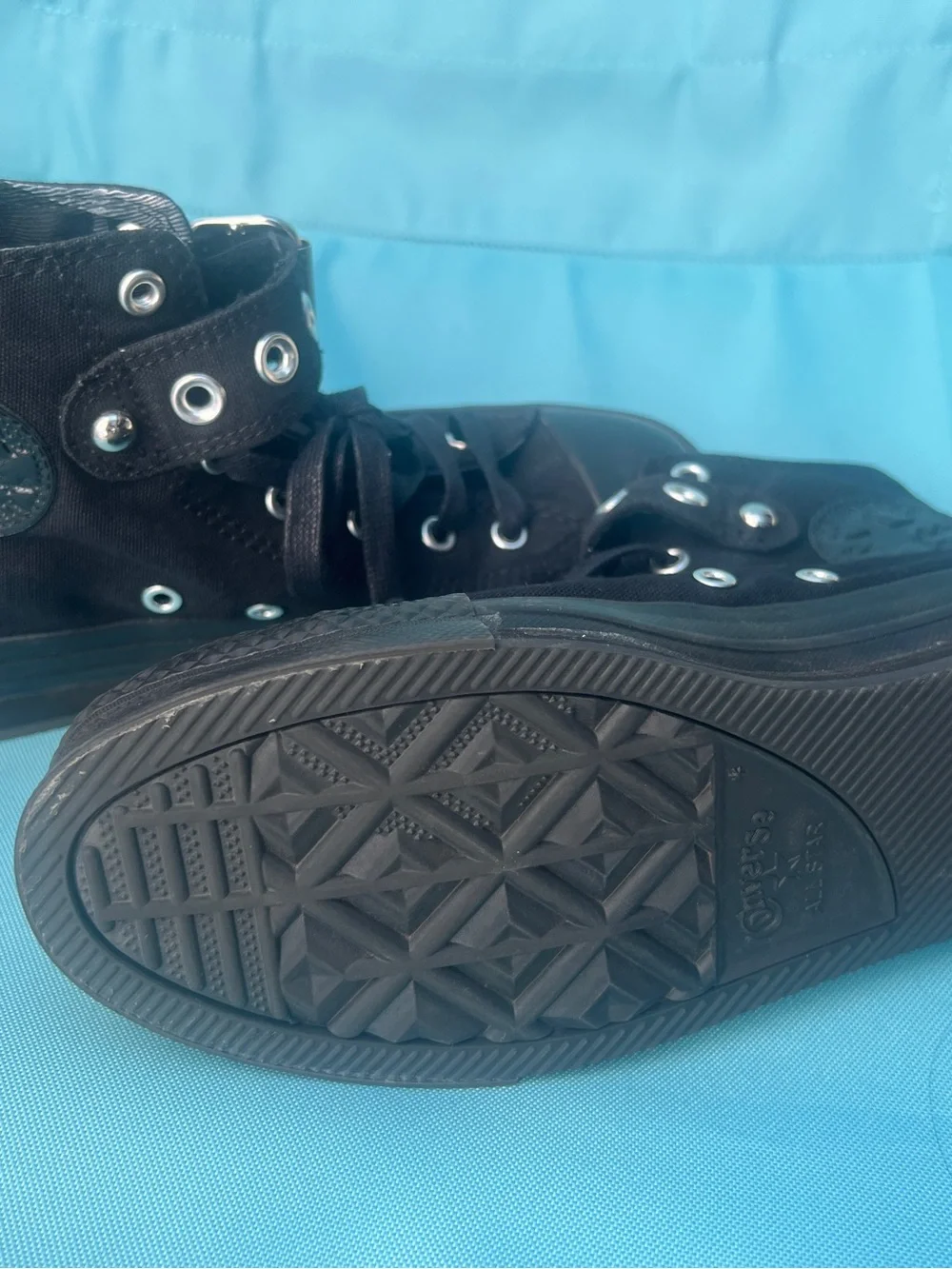Converse Black High-Top Canvas Sneakers with Strap